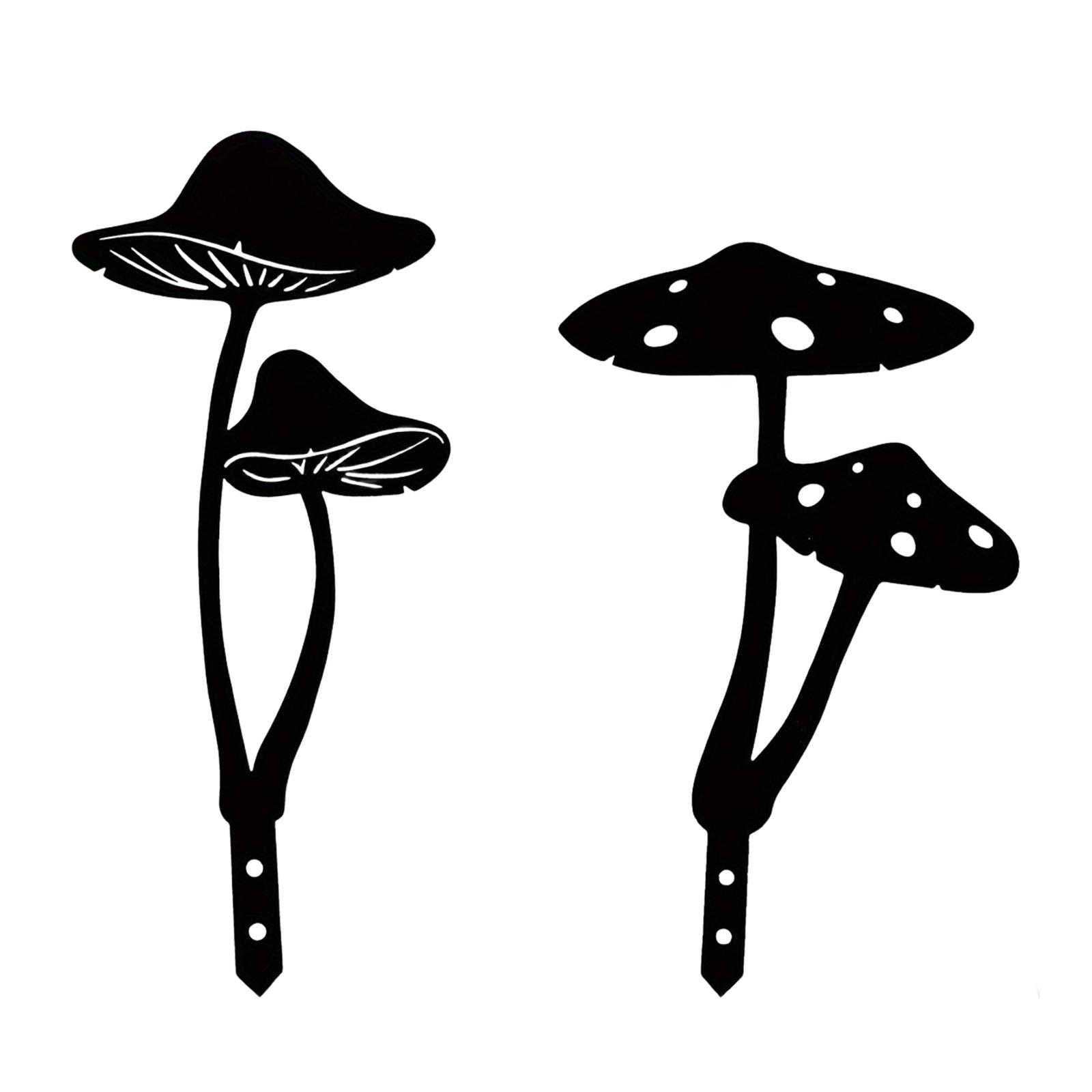 

Mushroom Garden Stake Mushroom Silhouette Ornament Iron Flower Pot Decoration Outdoor Sign Outdoor Statue Stake for Park Lawn 14cmx32cm