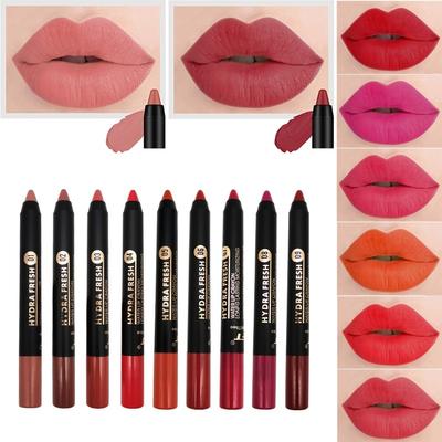 9 Farben Matte Nude Lip Makeup Lippenstift Bleistift Wasserdichter, langlebiger Matte Liner Pen Lippenstift