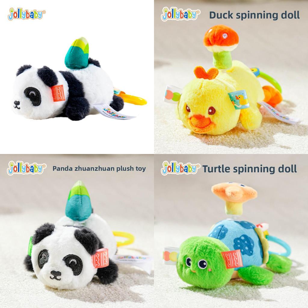 Panda Plush Baby Rattle Toy With Rotating Tail For Sensory Development