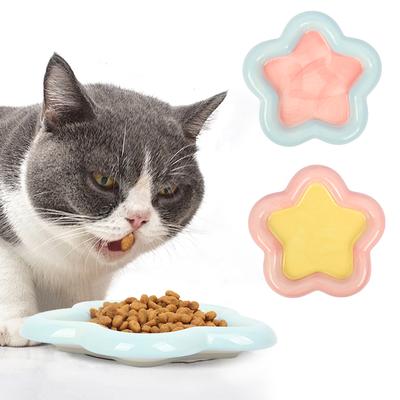 Pet Cat Bowl Cute Cartoon Pet Drinking Water Feeding Bowl Ceramics Cat Food Dog Food Utensils Cat Dog Pet Supplies Accessories
