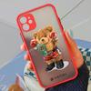 Custodia per Telefono a Forma di Orsetto di Peluche Cartone Animato alla Moda per IPhone XR XS Max 13 12 11 14 Pro MAX Mini SE2022 15 7 8 Plus Custodia Trasparente Orso al Lavoro