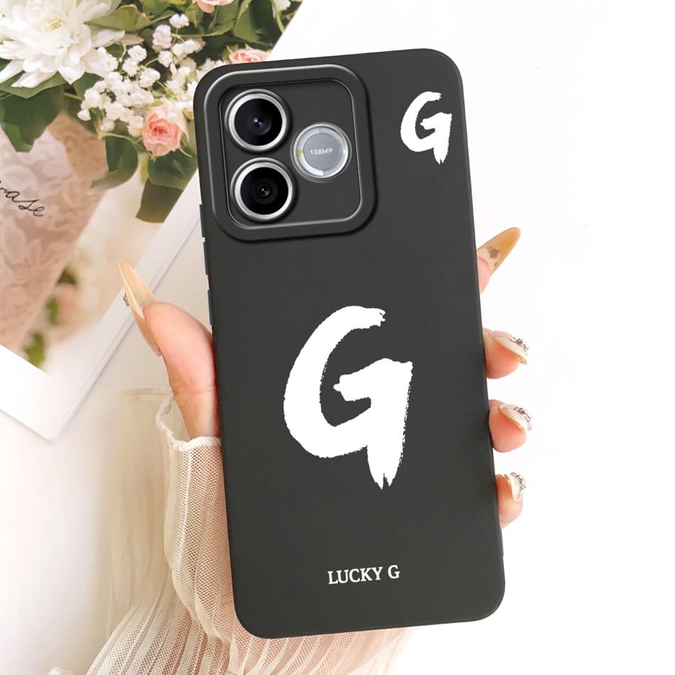 For Honor 600 Lite 5G Honor600 Lucky Initial Letter Phone Case For Honor 600 600Lite Soft Silicone Shockproof Cases Bumpers