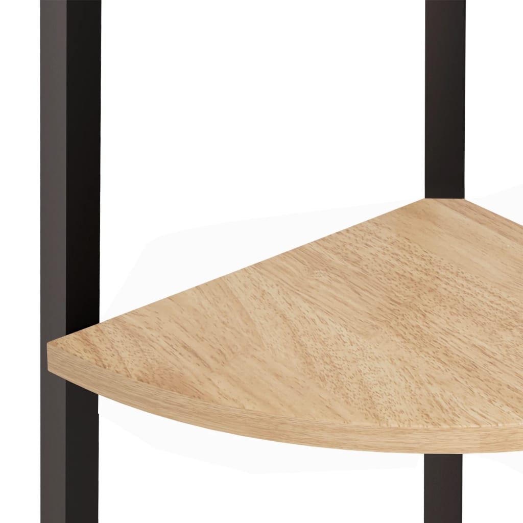 Corner Shelf with 5 Shelves Light Brown and Black 45.5 X 31.5 X 180 Cm