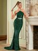 Glamorous Sequin Fishtail Evening Gown for Banquets and Events