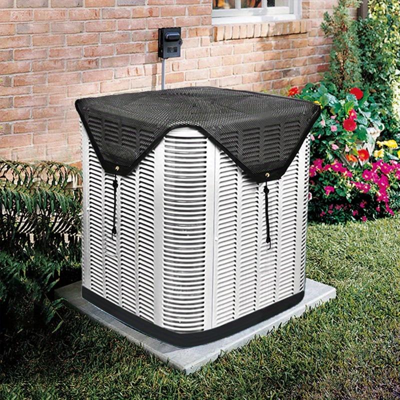 1pc, PVC Outdoor Air Conditioner Cover - Waterproof, Breathable Mesh Ventilation - Dust & Debris Protection Accessory.