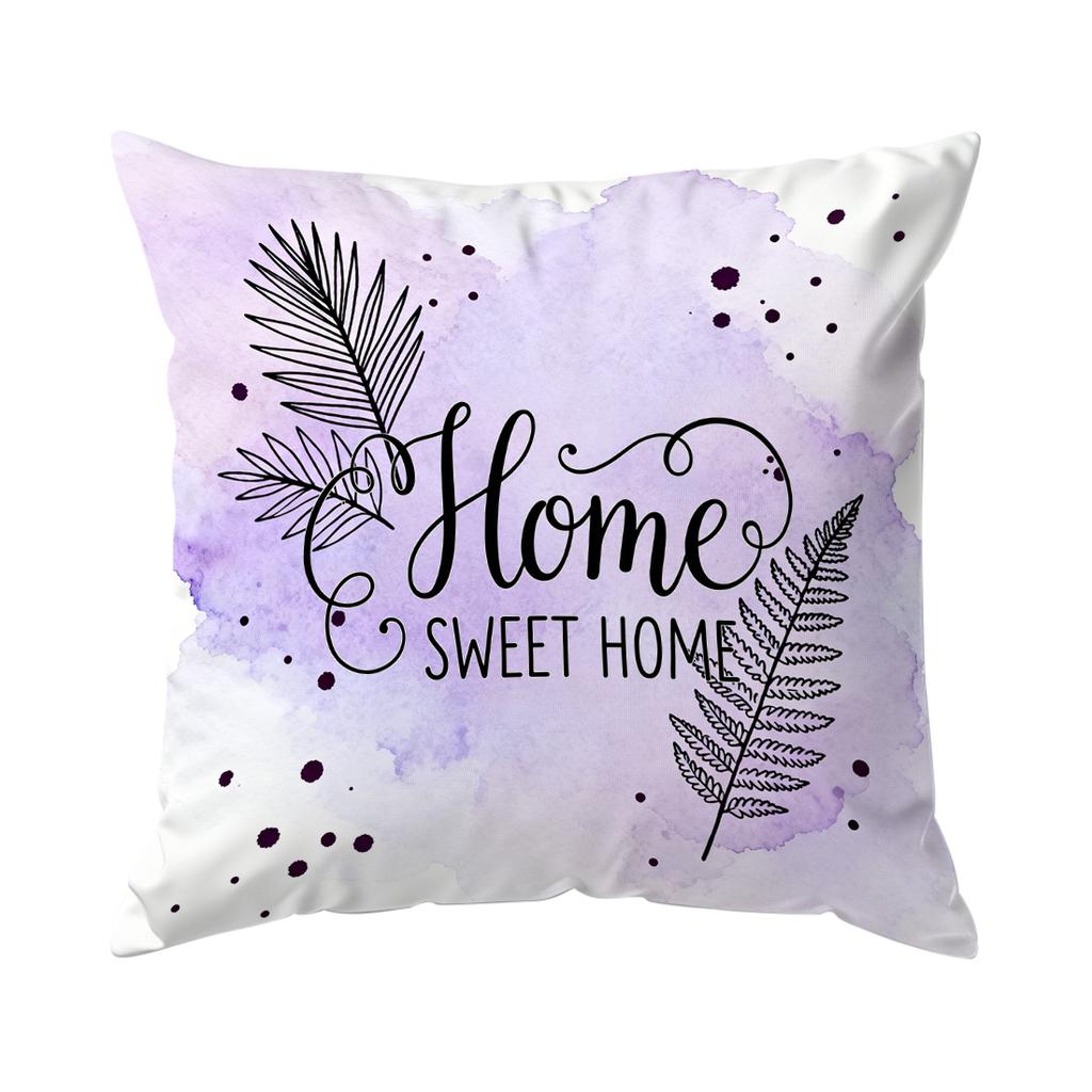 Aquarell Lila Blumig Kissenbezug Bedruckt Polyester 40/45/50cm Dekokissenbezug Dekokissen für Sofa Kissenbezug Heimdekoration