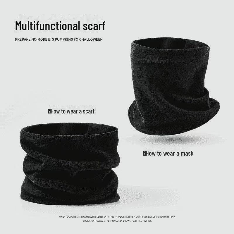 Double-Sided Polar Fleece Scarf: Warm, Cold-Proof, Versatile, Solid Color Neck Pullover for Autumn and Winter