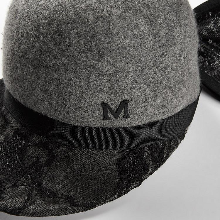 High Quality Vintage Formal Hats Wool Elegant Bow Tie Black Lace Fedora Hat