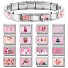 New Christmas Series Santa Claus Snowman Tree Dog Pink Italian Charm Links Fit 9MM Stainless Steel Bracelet Women Men DIY Making