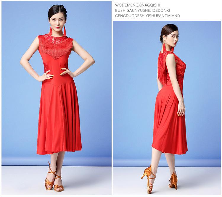 Huayu Women's Lace Latin Dance Dress for Practice and Performance