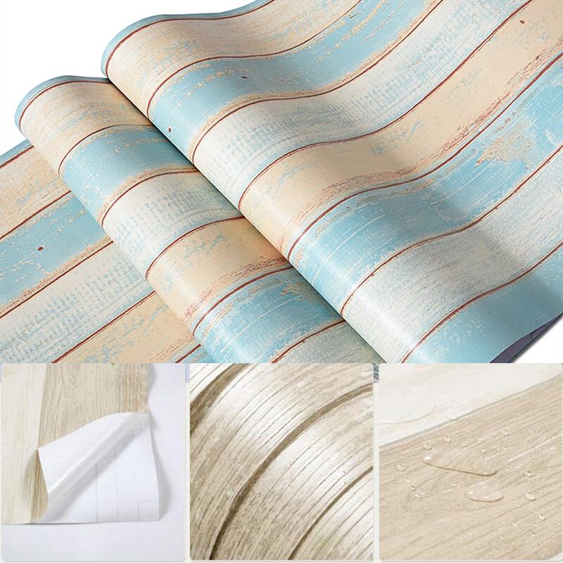 Waterproof Self Adhesive Wallpaper Vinyl Contact Paper Wood Wallpaper For Bedroom Wardrobe Sticker Furniture Home Improvement