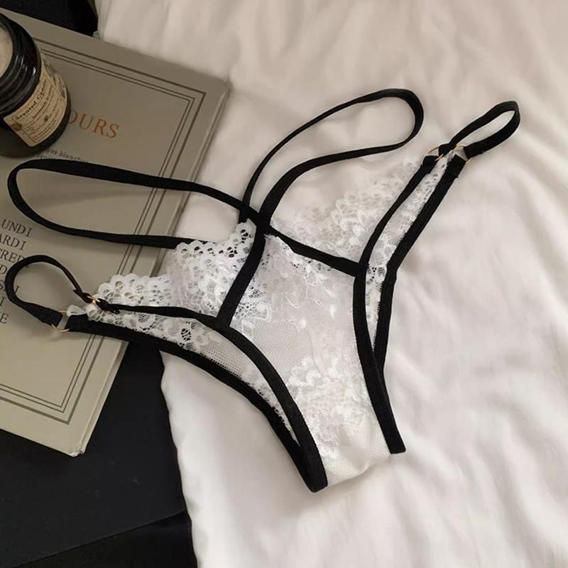 Sexy Lingerie Lace Cross Thin Belt Girl Pure Desire Thong Woman Underwear Hollow Out Tempting Women Low Waist Women's Underwear