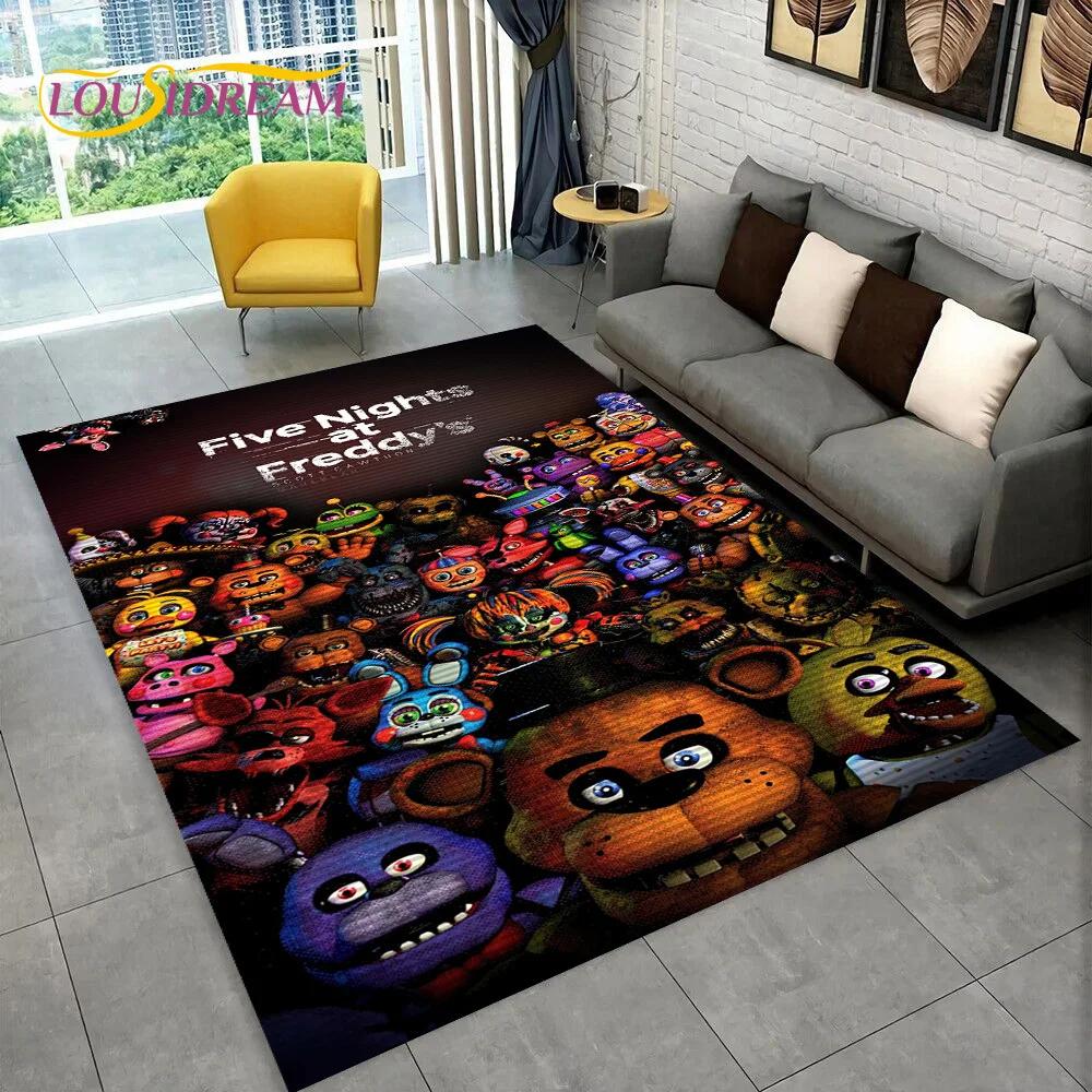 Horror Game FNAF Freddy Film Teppich Teppich für Zuhause Wohnzimmer Schlafzimmer Sofa Fußmatte Dekoration, Kinder Spielzimmer Teppich Rutschfeste Bodenmatte