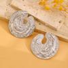 Exaggerated Metal Geometric Texture Stud Earrings for Women Vintage Gold Color Irregular Personality Earring Jewelry Party Gifts