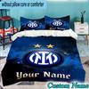 Custom Name Inter Milan Crest 3PCS Bedding Set For Bedroom Dormitory,Including 1pc Duvet Cover And 2pcs Pillowcases Large size Fan gift
