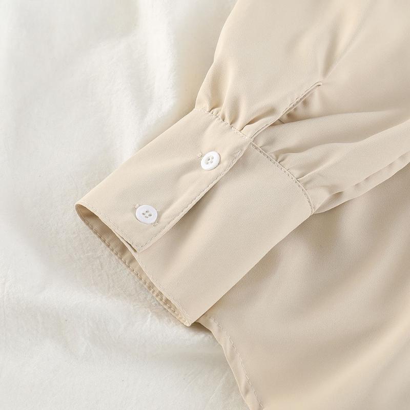 Dámská šifonová košile Klasické Retro Korejské Office Lady Elegantní oversized neformální topy