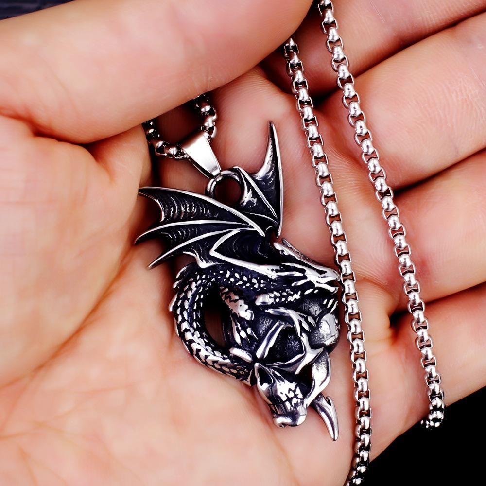 Necklace Retro Dragon Skull Boys Trendy Brand Trendy Versatile Pendant