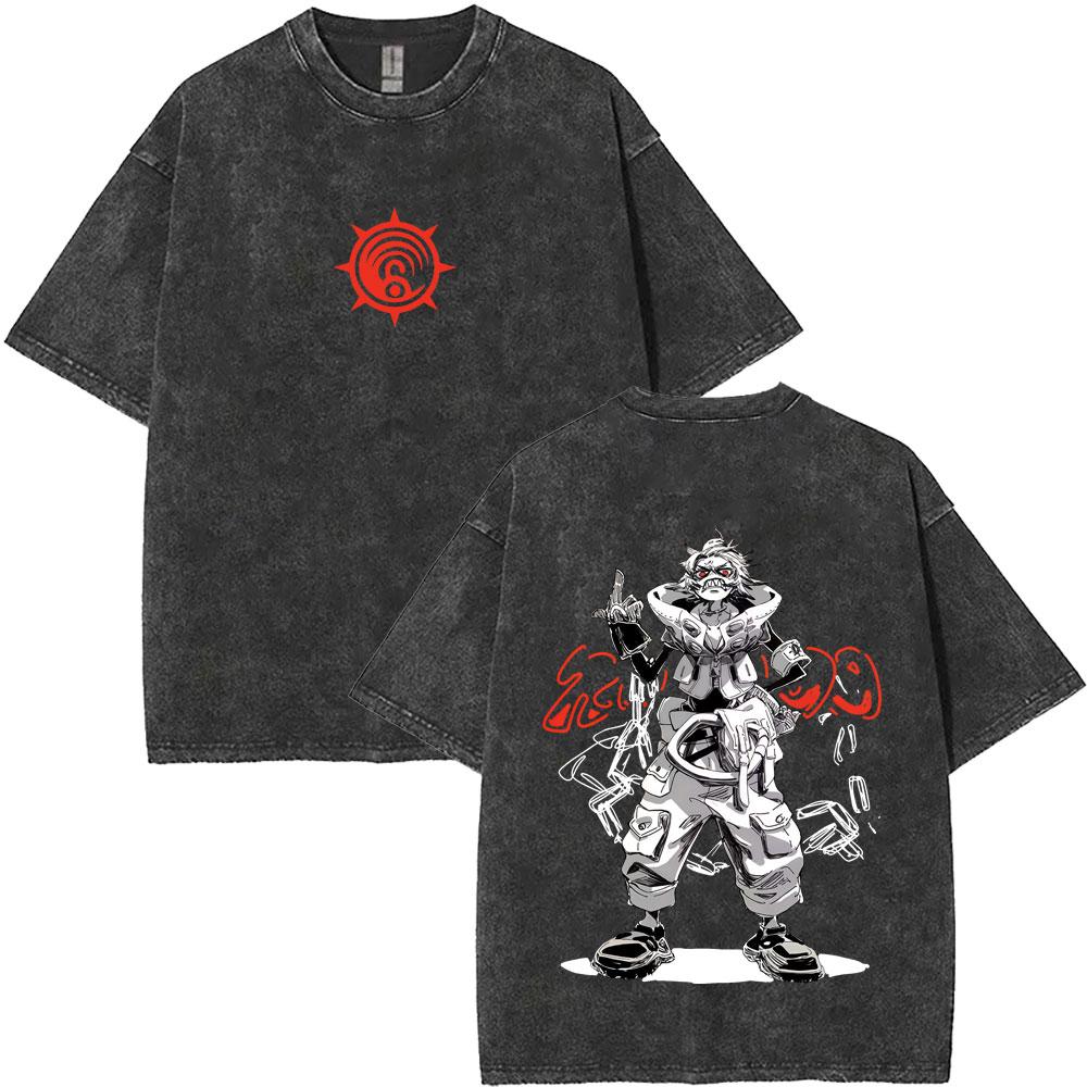 Anime Gachiakuta Riyo Vintage Washed T Shirts Men Women Manga Retro Oversized Short Sleeve Tshirt Male Fashion Trend Streetwear