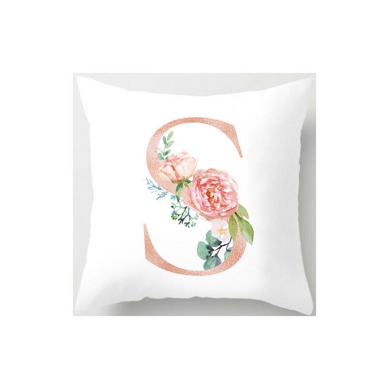 

Polyester 26 Letter Pillow Case Cover Sofa Car Waist Cushion Cover Home Decor S