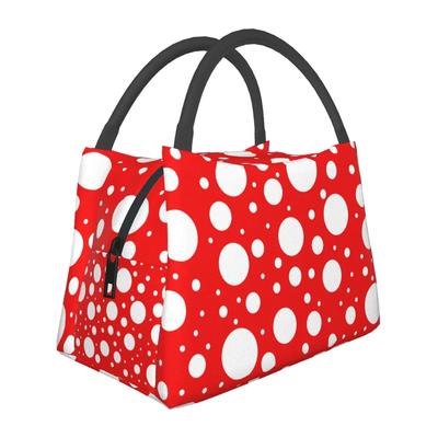 Bolsa de Almoço Pontos Inspirados na Artista Japonesa Yayoi Kusama Cooler Térmico Portátil para Piquenique Abstrato Oxford Lancheira Bolsa Bento