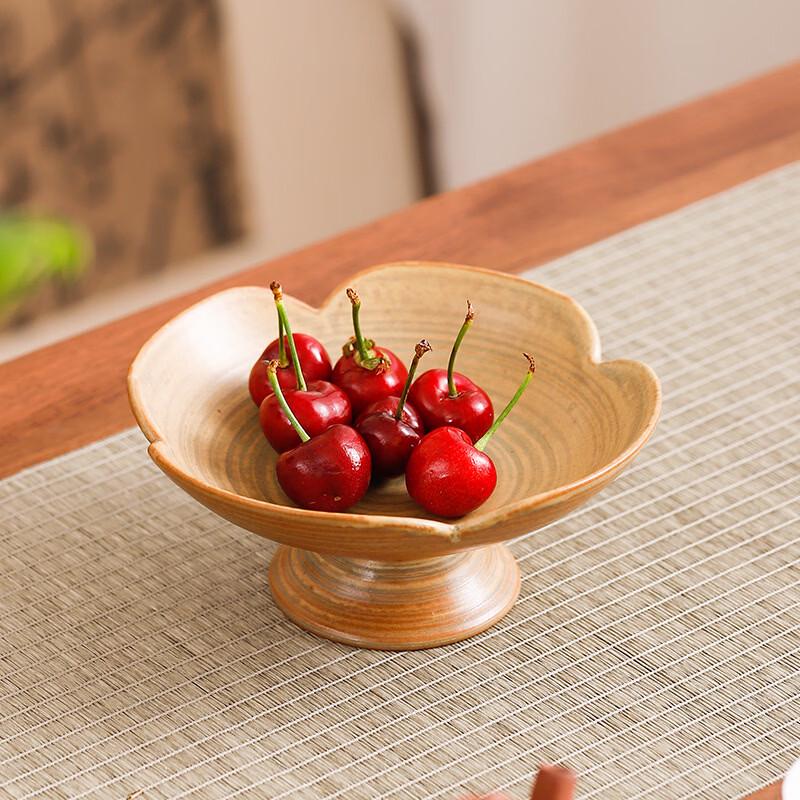 ZISIZ Chinese Ceramic Fruit & Snack Pedestal Plate