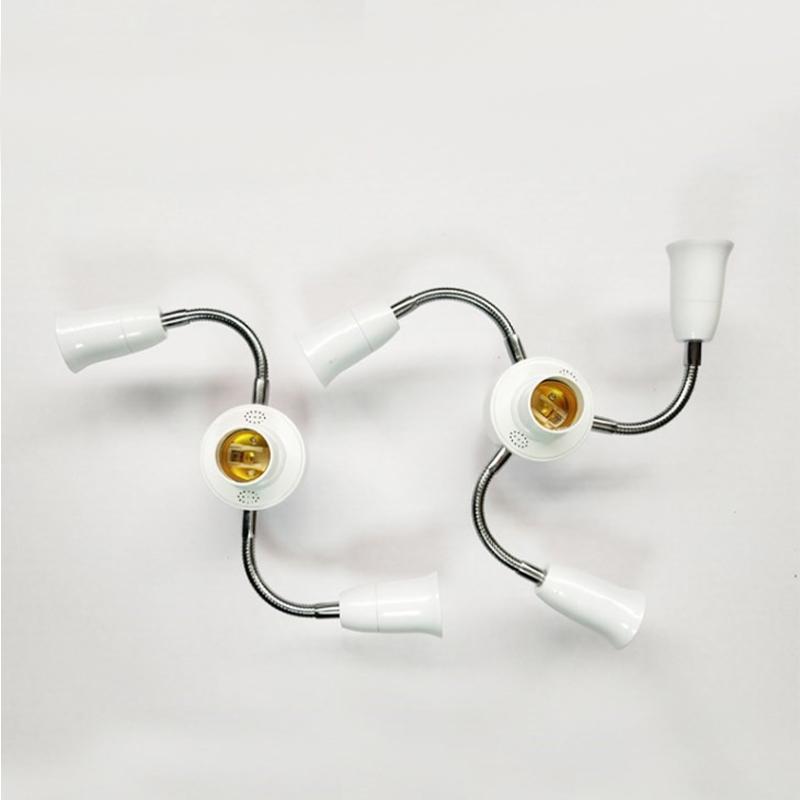 Adjustable White E27 Base Light Socket Splitter Led Bulbs Holder Converter