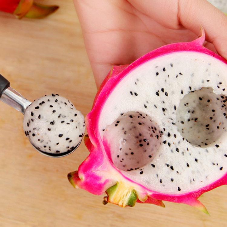 Fruit Ball Digger Double Head Ice Cream Watermelon Platter Digging Spoon Stainless Steel Fruit Carving Spoon Digging Ball Spoon Watermelon Spoon