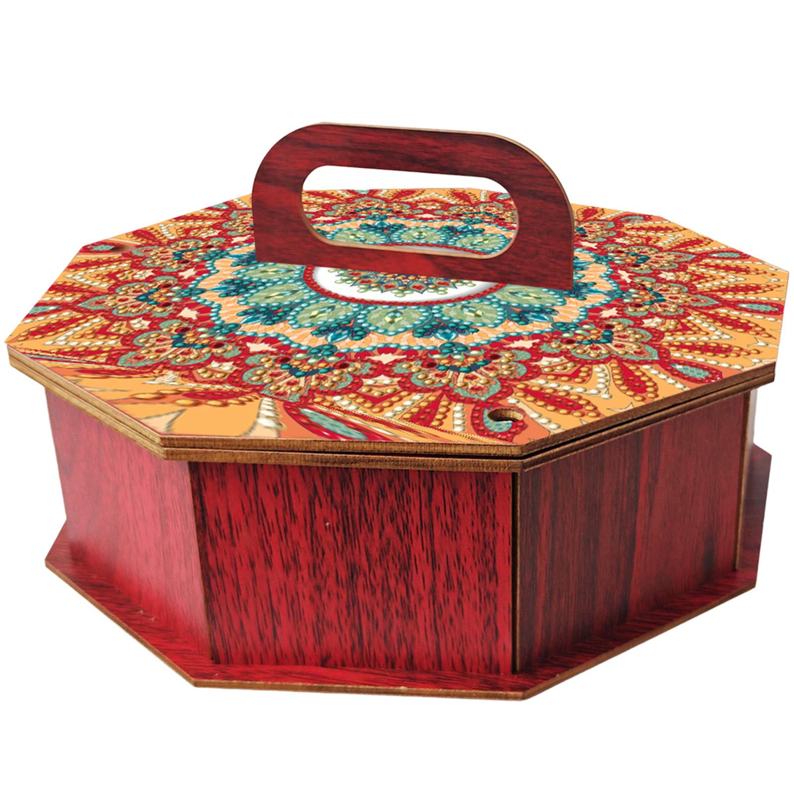 

5D DIY Diamond Art Crystal Painting Snack Box with Lid Rhinestones Decorative Holder Box Snack Tray Storage Organizer for Adults