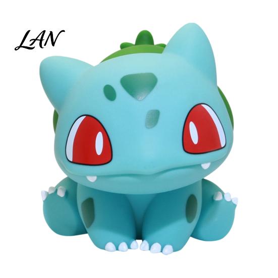 Classic Cartoon Collectible Cute Bulbasaur-Shaped Resin Figurine, Statue with Red Eyes Green Environmentally Friendly Back, Stable Sitting Tabletop