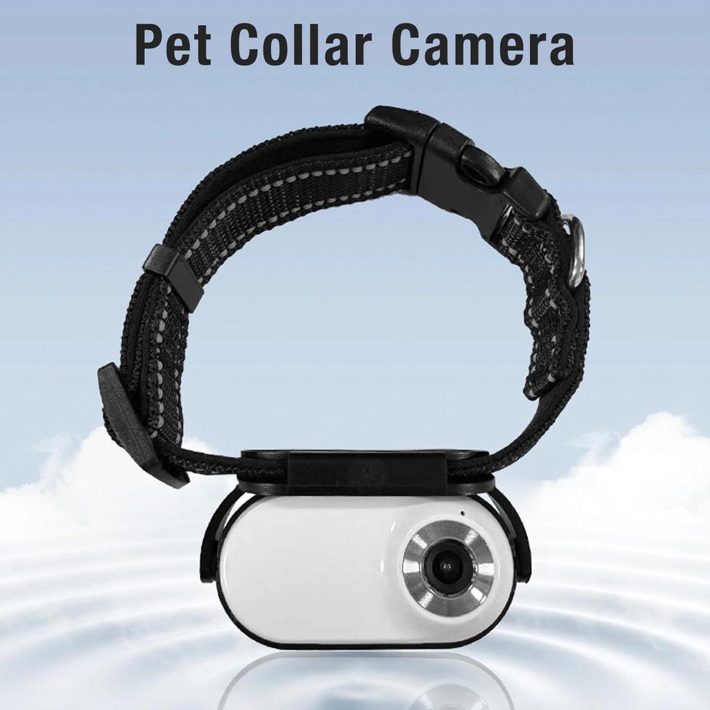 HD Cat Camera Collar with Video Recording, Adjustable Magnetic Cat Sport Body Camera for Pets, Indoor and Outdoor Use (White)