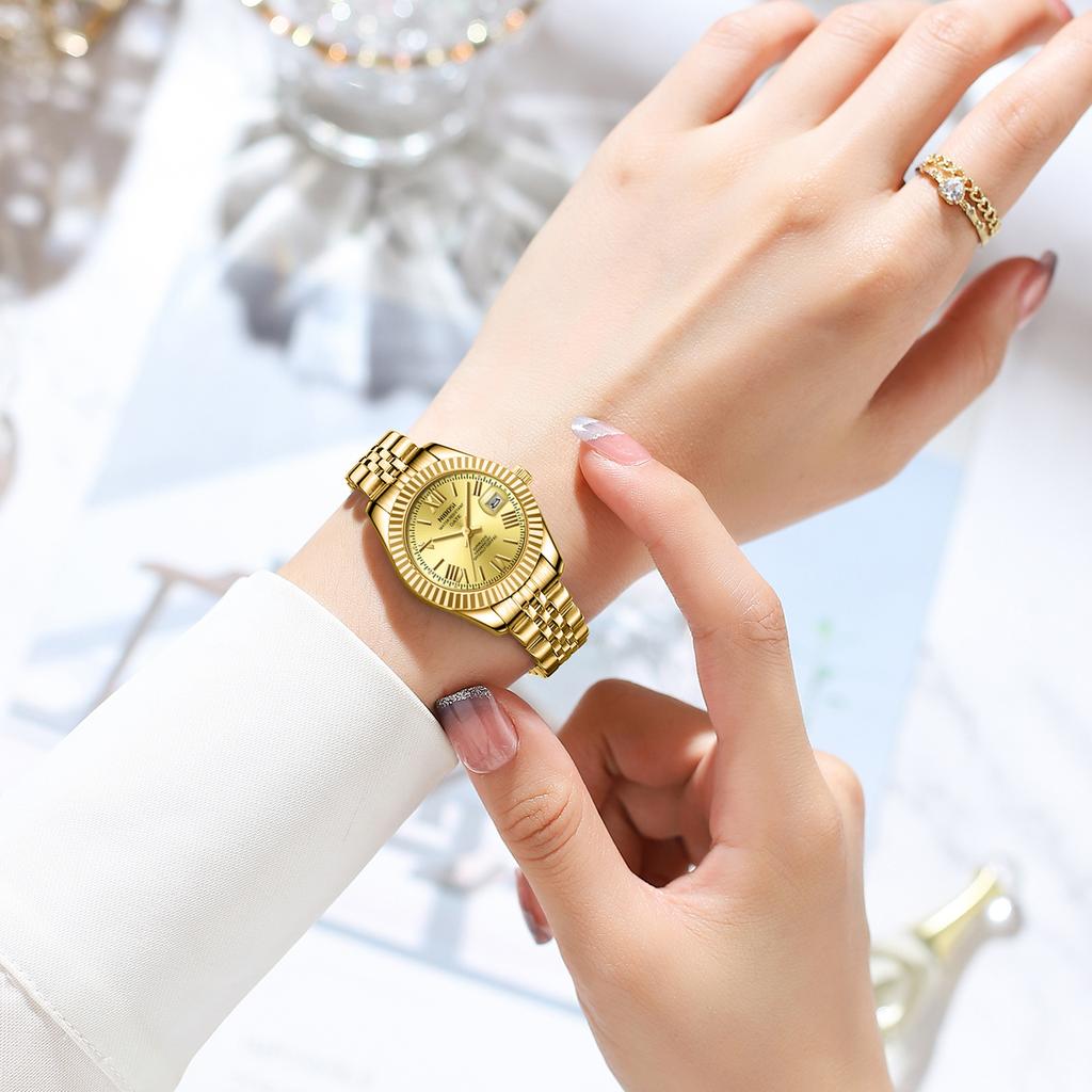 Fashion Brand Fashion Steel Belt Waterproof Calendar Women'S Watch Live Broadcast Popular Quartz Watch