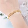 Golden Bracelets Threelayer White Zircon Bracelets Authentic copper Simple Anniversary Delicate Gift Fine Accessory