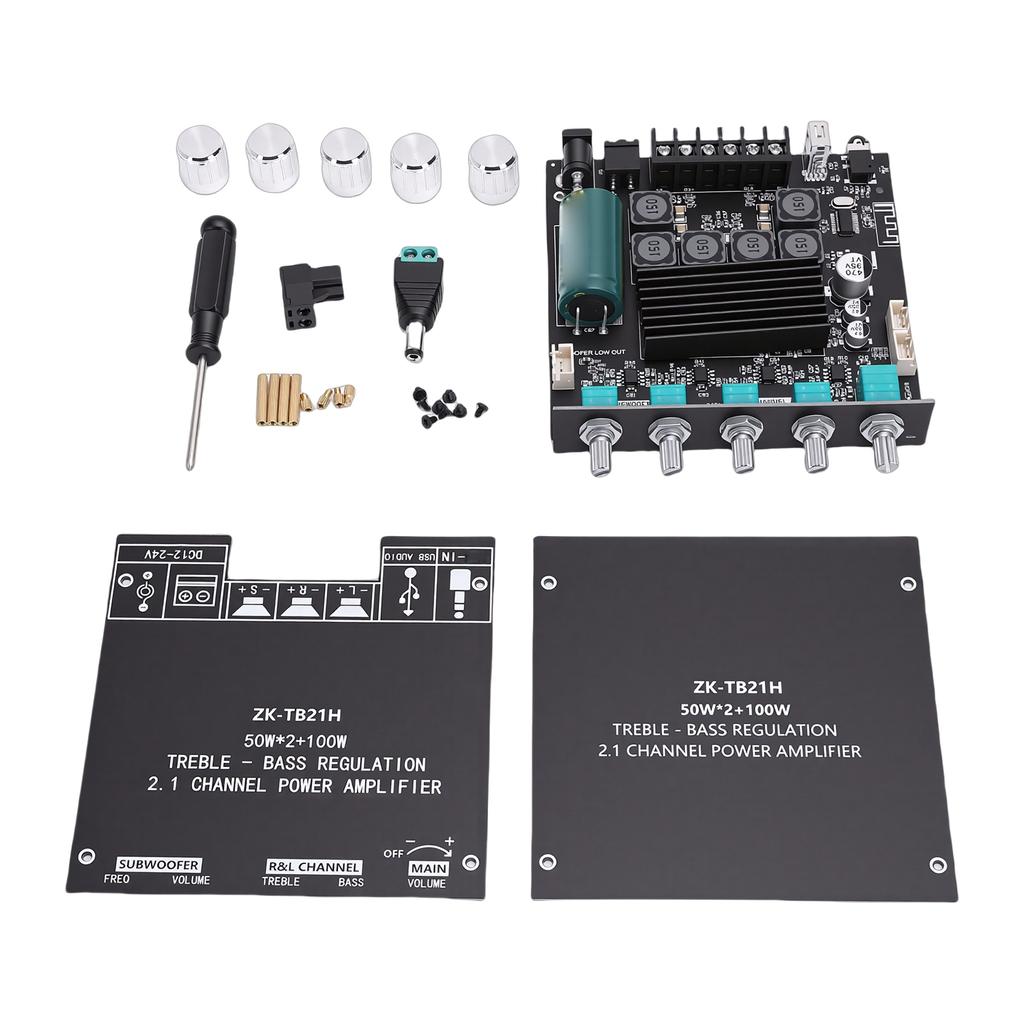 2.1 Channel Bluetooth Amplifier Module Support for TPA3116D2 Chip Audio Power Amp Board with Subwoofer 50Wx2+100W