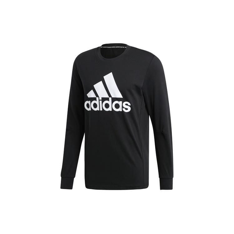 adidas Sports Breathable Round-neck Long-sleeve Tee Hooded Shirt Men Black Men s EB5266 M