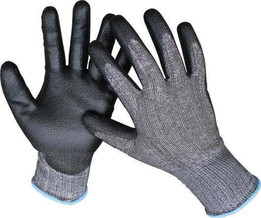 PU Anti-cut 13G HPPE Knitted Cut Resistant Heavy Duty Protective Hand Gloves (Gray,Xs) серый