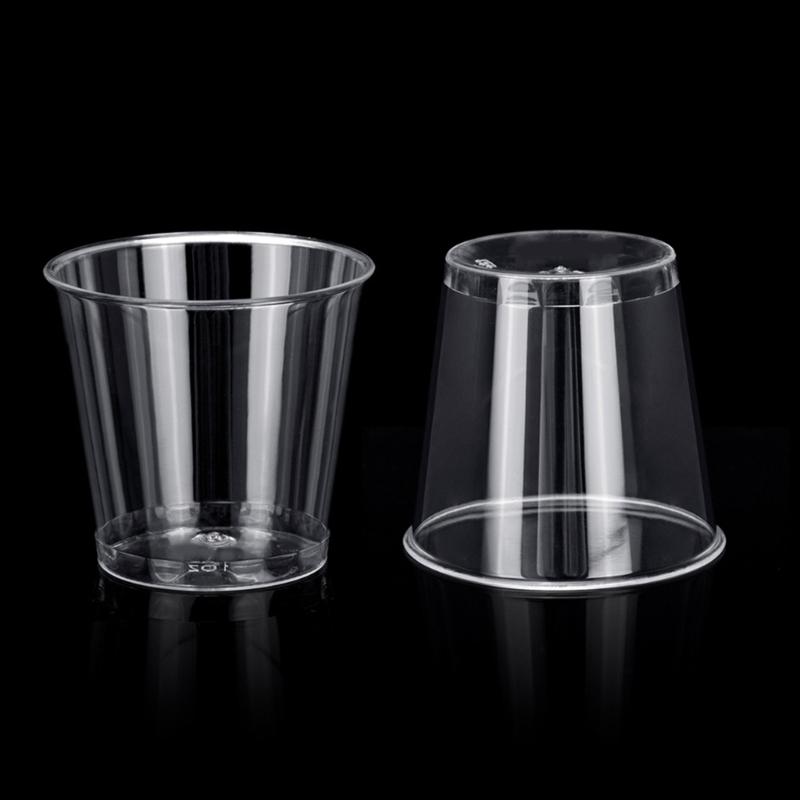 Pack of 100 Clear Plastic Shot Glasses 30ml Crystal Cups for Weddings Stackable Disposables Shot Glasses Party