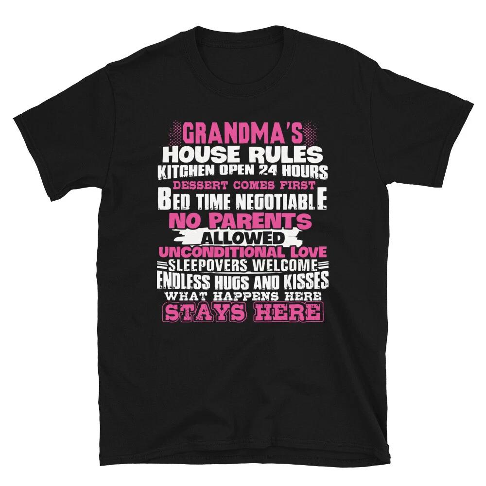 Grandma s House Rules Funny Cute Grandma Mom Humor T-Shirt 3XL