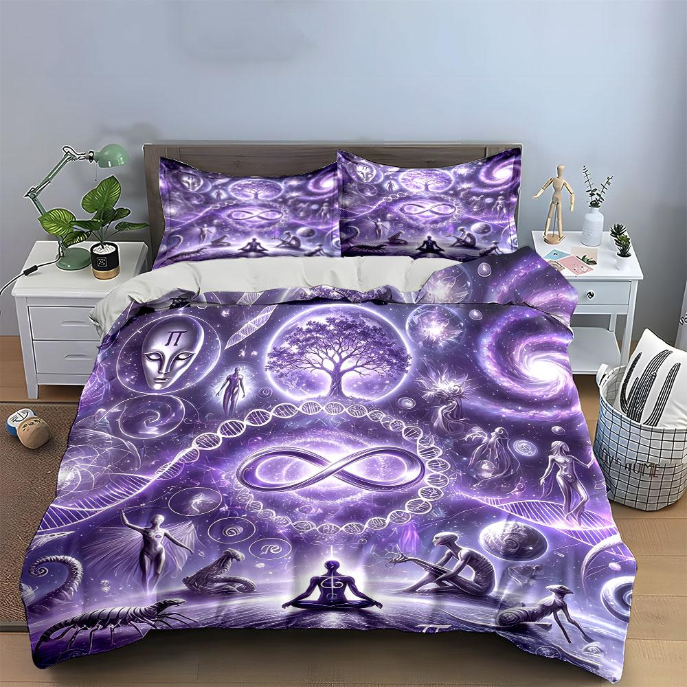 Cosmic Meditation Art Set Soft Comfortable Duvet Cover Bedding Set Included 1*Duvet Cover & 2*Pillowcases, Gift