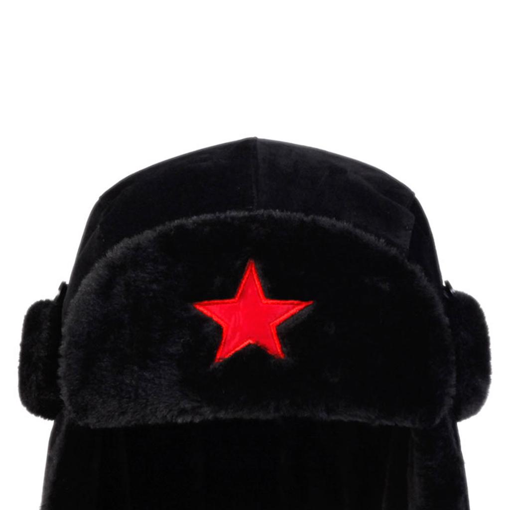 Czapka Lei Feng z haftowaną pięcioramienną gwiazdą Jesienno-zimowa ciepła i wiatroodporna czapka pilota Modna czapka bomberka Czapki męskie