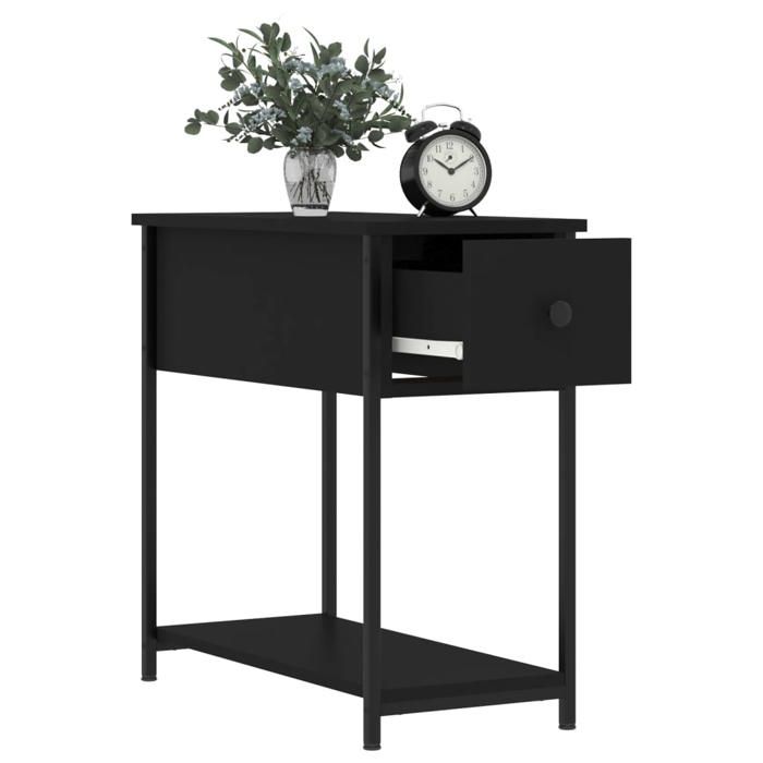 Table de chevet - Maison Exclusive - Noir - Bois d'ingénierie - 30x60x60 cm