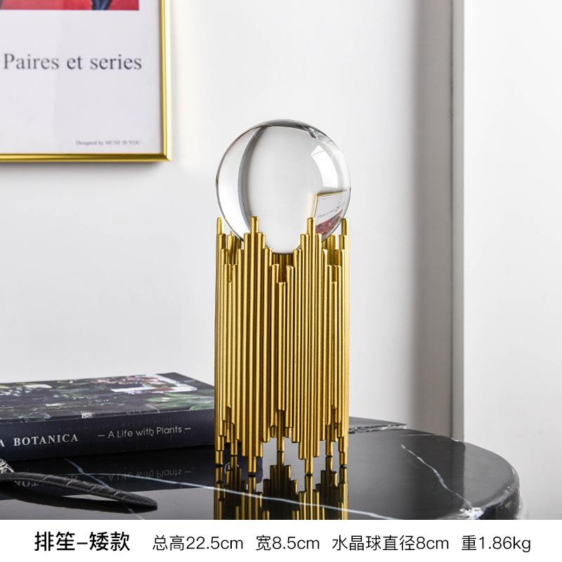Modern Minimalist Geometric Crystal Ball Decor Iron Art Luxury Living Room Entryway TV Cabinet Home Decor