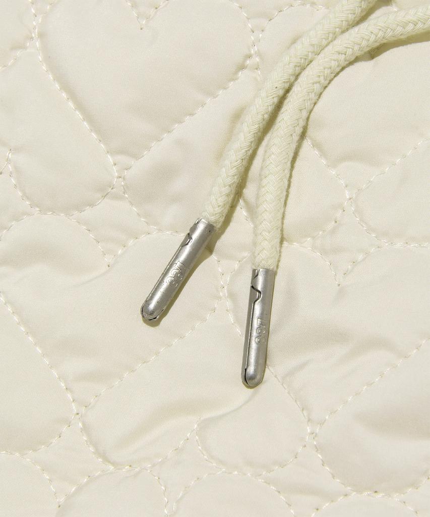 Lee Heart Quilted Mini Skirt Ivory