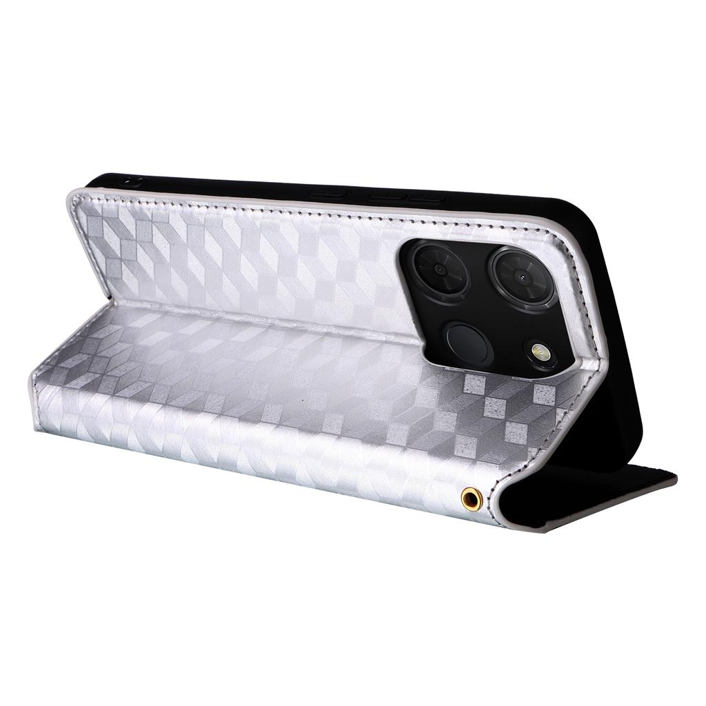 For TCL 503 Wallet Case Rhombus Imprinted Leather Phone Cover