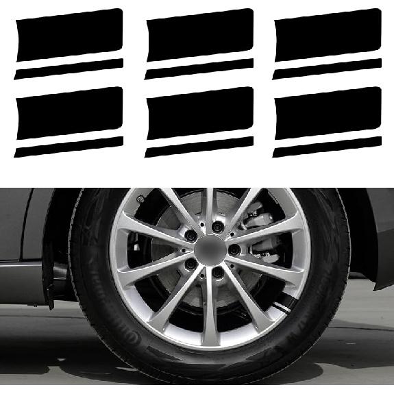 TOMALL 6pcs Wheel Rim Stripe Reflective Stickers for Car Vinyl Reflective Safety Decoration Stripe Universal Rim Decals for Bumper Fender Accessories чёрный