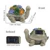Solar Garden Outdoor Statues Turtle with Succulent and LED Lights Lawn Decor Tortoise Statue for Patio Balcony Yard Ornament