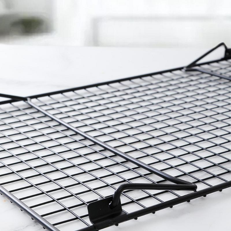 2 Pieces High Carbon Steel Cake Cooling Rack Non-stick Cooling Grid Tray Cookie Biscuits Bread Muffins Cake Cooler Rack Stand