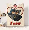 Custom Name Batman Catwoman Flannel Blanket Throw Blanket Soft Warm Sofa Bed home Decor Unique Gift