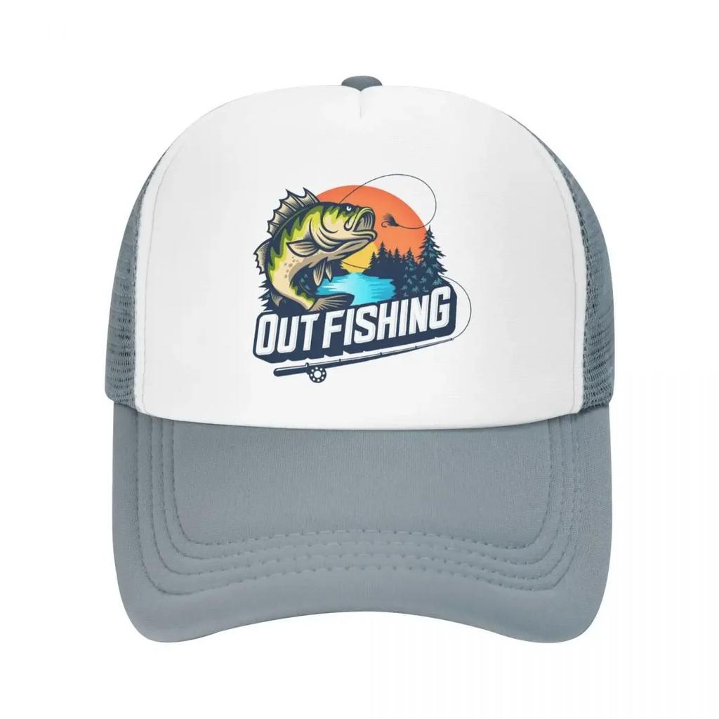 Custom Out Fishing Trucker Hat Unisex Women Adjustable Adult Fish FisherUnisex Baseball Cap Spring Dad Hat