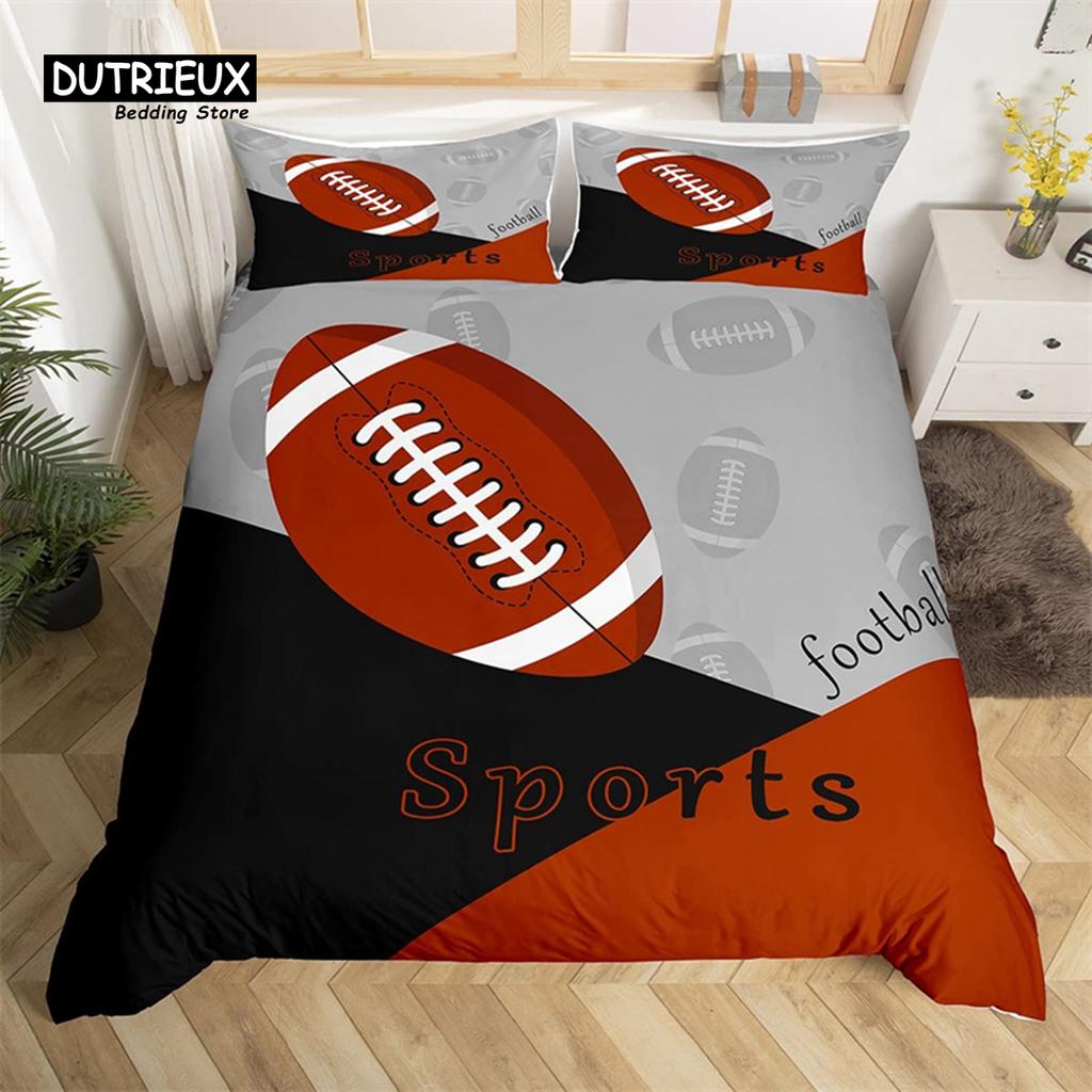Soccer Field Duvet Cover King Queen Football Comforter Cover Soccer Sports Bedding Set Microfiber Sport Theme Bedspread Cover
