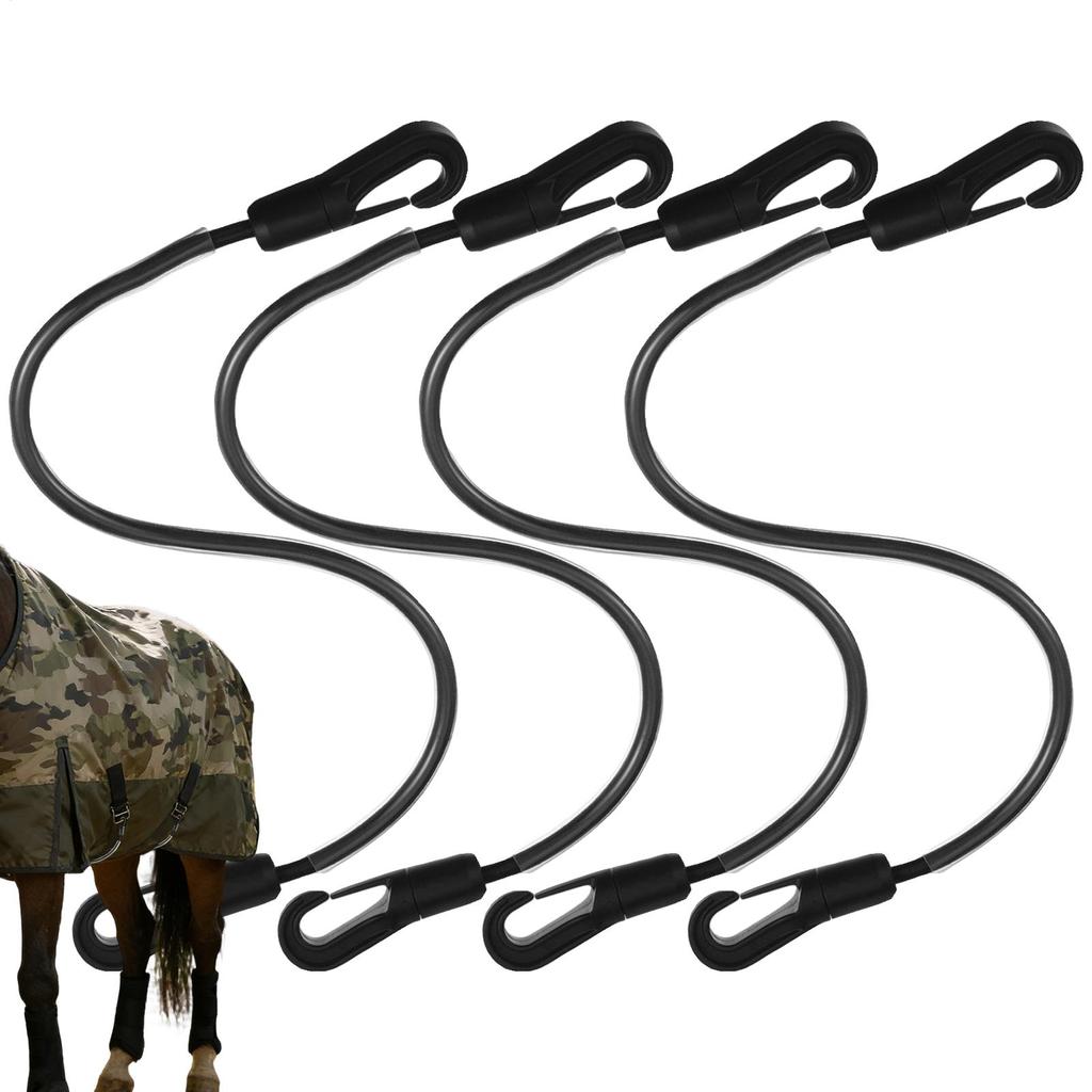 4 Stück Pferde-Beinriemen mit beidseitigem Clip 54 cm Beinriemen für Pferde-Decken Pferdepflegezubehör